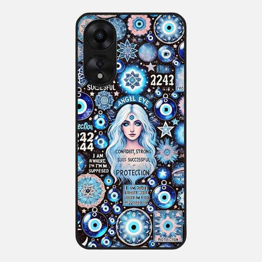  Angel Aura Shield Glass Case For Oppo A78 5G back cover – full design glossy printed glass finish