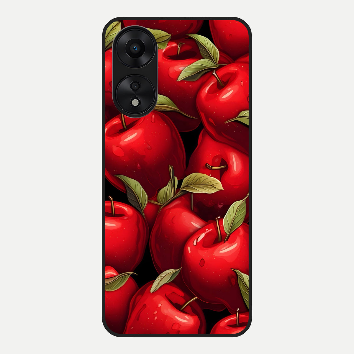  Apple Pattern Glass Case For Oppo A78 5G back cover – full design glossy printed glass finish