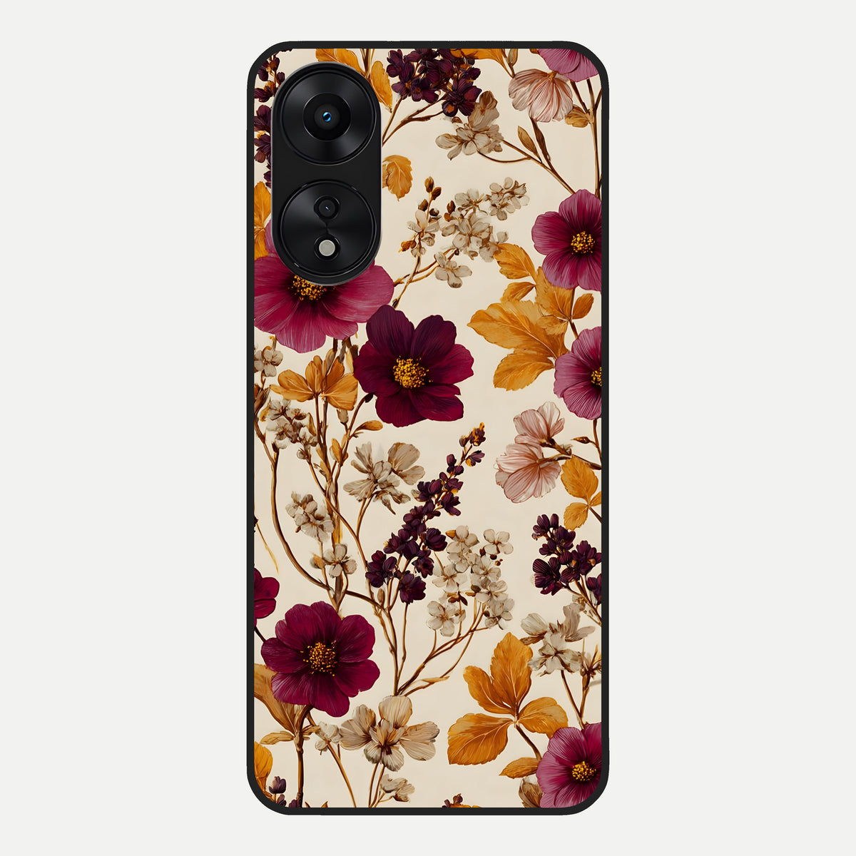  Autumn Wine Bloom Glass Case For Oppo A78 5G back cover – full design glossy printed glass finish