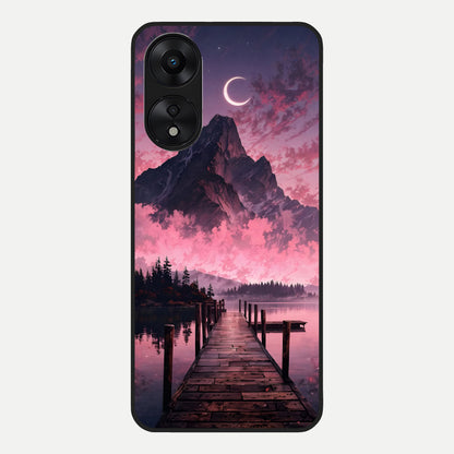  Beautiful Mountain View Glass Case For Oppo A78 5G back cover – full design glossy printed glass finish