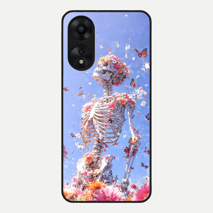  Bloom Beyond Bones Glass Case For Oppo A78 5G back cover – full design glossy printed glass finish