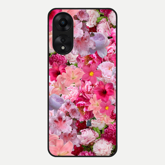  Bloom Crush Fantasy Glass Case For Oppo A78 5G back cover – full design glossy printed glass finish