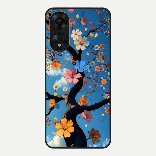  Blossom Dream Sky Glass Case For Oppo A78 5G back cover – full design glossy printed glass finish