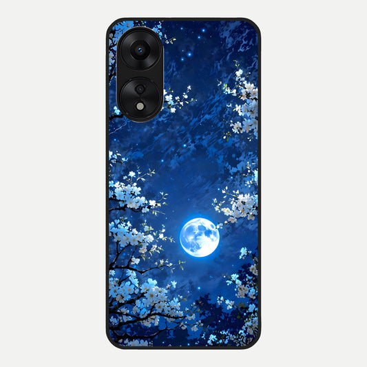  Blossom Moonlight Sky Glass Case For Oppo A78 5G back cover – full design glossy printed glass finish