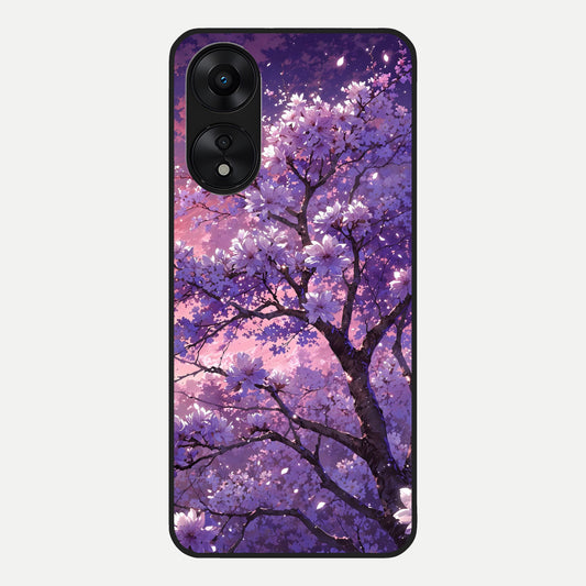  Blossom Tree Glass Case For Oppo A78 5G back cover – full design glossy printed glass finish