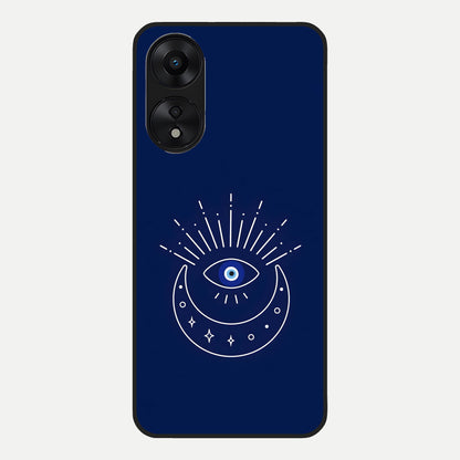  Blue Evil Eye Glass Case For Oppo A78 5G back cover – full design glossy printed glass finish