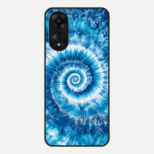  Blue Galaxy Wave Glass Case For Oppo A78 5G back cover – full design glossy printed glass finish