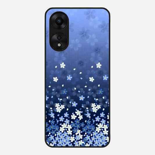  Blue Starry Glass Case For Oppo A78 5G back cover – full design glossy printed glass finish