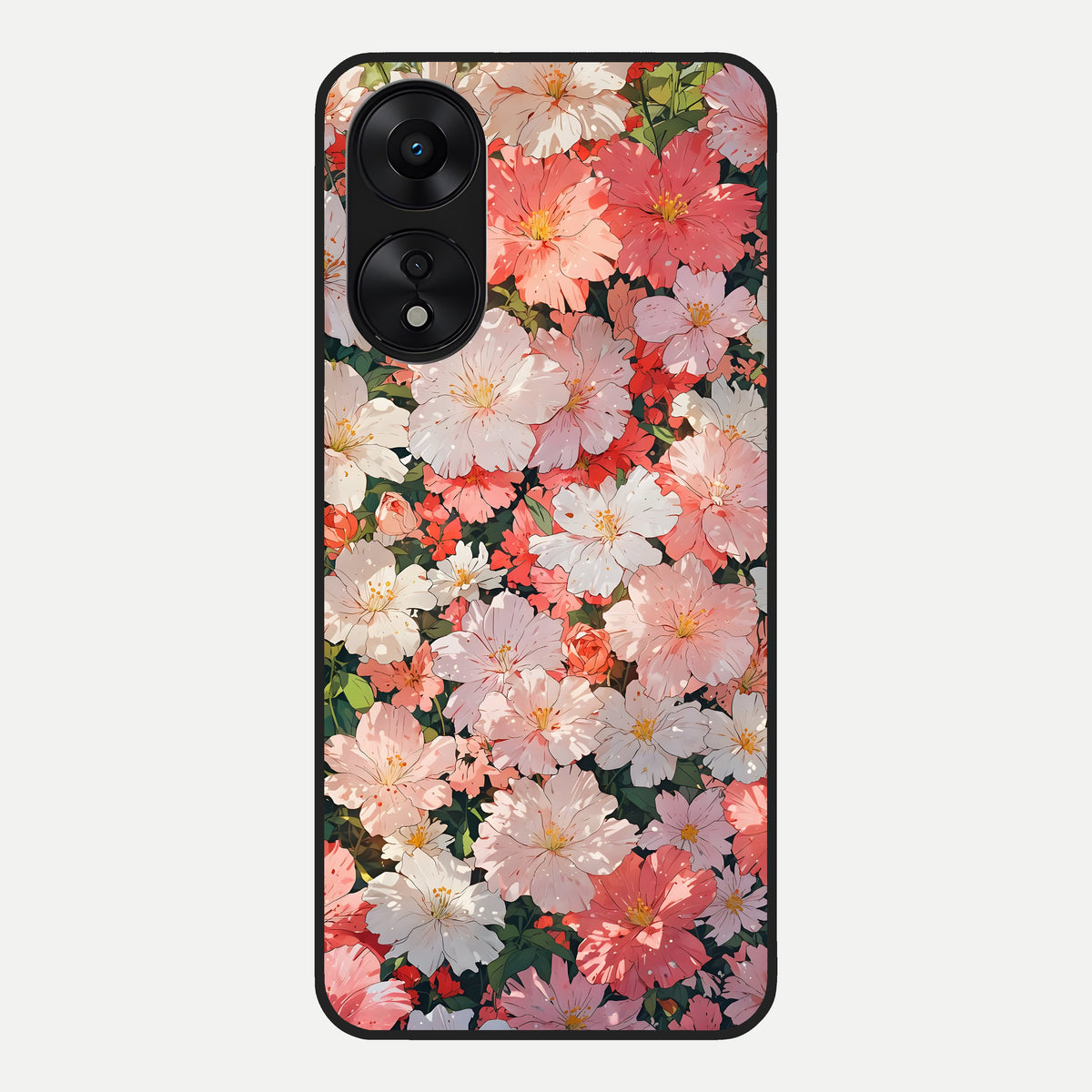  Blush Bloom Field Glass Case For Oppo A78 5G back cover – full design glossy printed glass finish