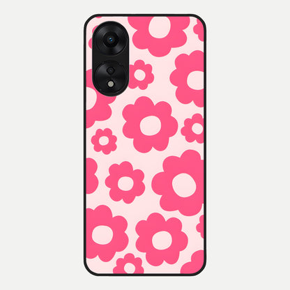  Blush Flower Pop Glass Case For Oppo A78 5G back cover – full design glossy printed glass finish