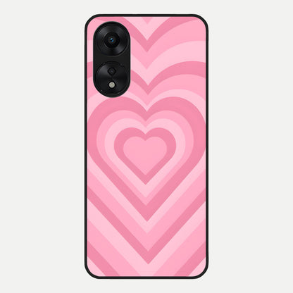  Blush Heart Waves Glass Case For Oppo A78 5G back cover – full design glossy printed glass finish