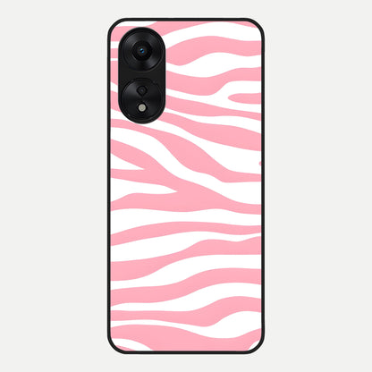  Blush Zebra Flow Glass Case For Oppo A78 5G back cover – full design glossy printed glass finish