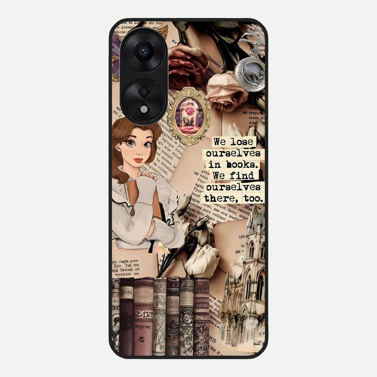  Bookish Dream World Glass Case For Oppo A78 5G back cover – full design glossy printed glass finish