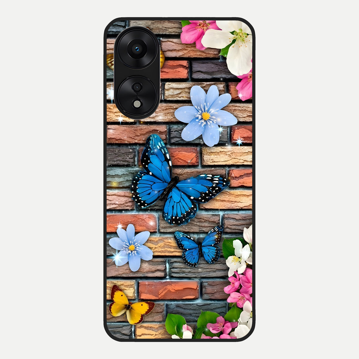  Brick Bloom Flight Glass Case For Oppo A78 5G back cover – full design glossy printed glass finish
