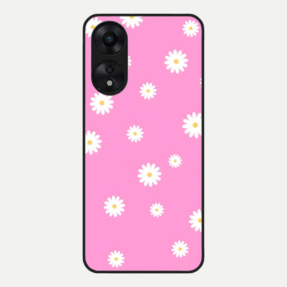  Bubblegum Daisy Pop Glass Case For Oppo A78 5G back cover – full design glossy printed glass finish