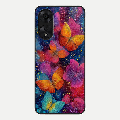  Butterfly Dream Mist Glass Case For Oppo A78 5G back cover – full design glossy printed glass finish