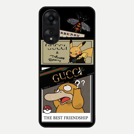 Cartoon Brand Play Mashup Glass Case For Oppo A78 5G back cover – full design glossy printed glass finish