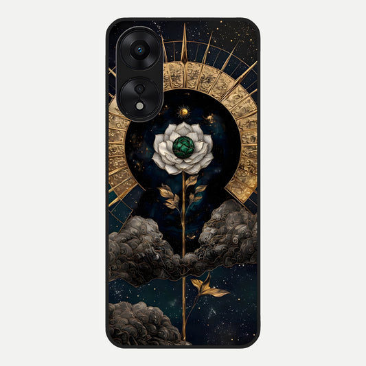  Celestial Lotus Morang Glass Case For Oppo A78 5G back cover – full design glossy printed glass finish