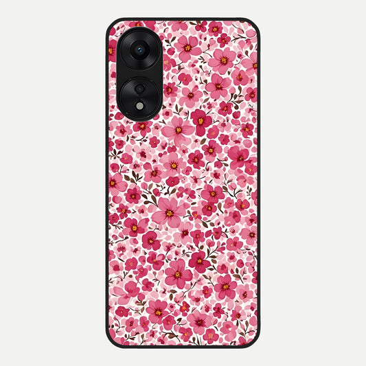  Cherry Blossom Charm Glass Case For Oppo A78 5G back cover – full design glossy printed glass finish