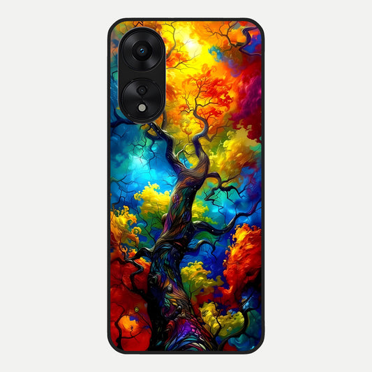  Colorful Soda Bottles Glass Case For Oppo A78 5G back cover – full design glossy printed glass finish