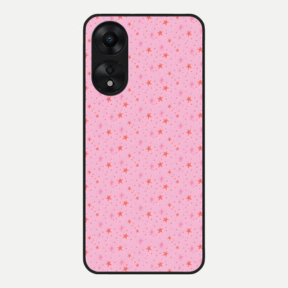  Cosmic Pink Sparkle Glass Case For Oppo A78 5G back cover – full design glossy printed glass finish