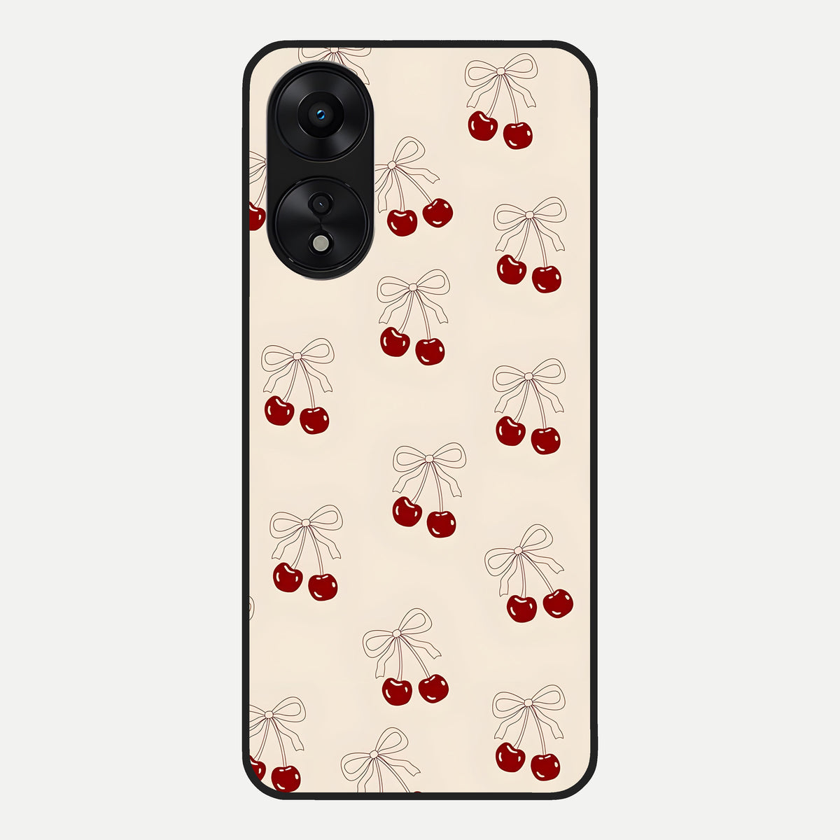  Cute Cherry Pattern Glass Case For Oppo A78 5G back cover – full design glossy printed glass finish
