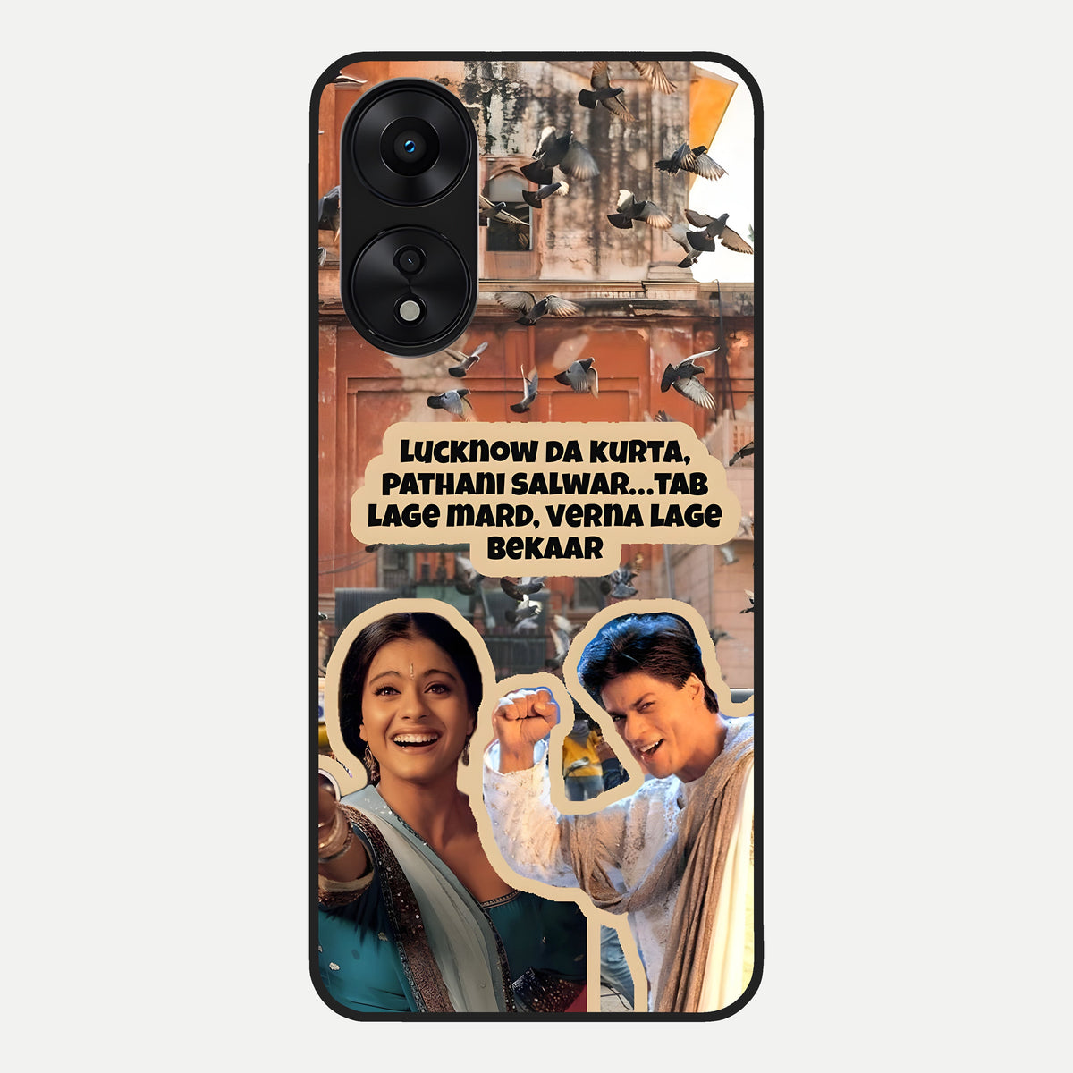  Desi Retro Vibes Glass Case For Oppo A78 5G back cover – full design glossy printed glass finish