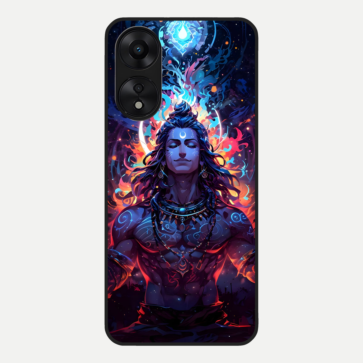  Divine Fire Shiv Glass Case For Oppo A78 5G back cover – full design glossy printed glass finish