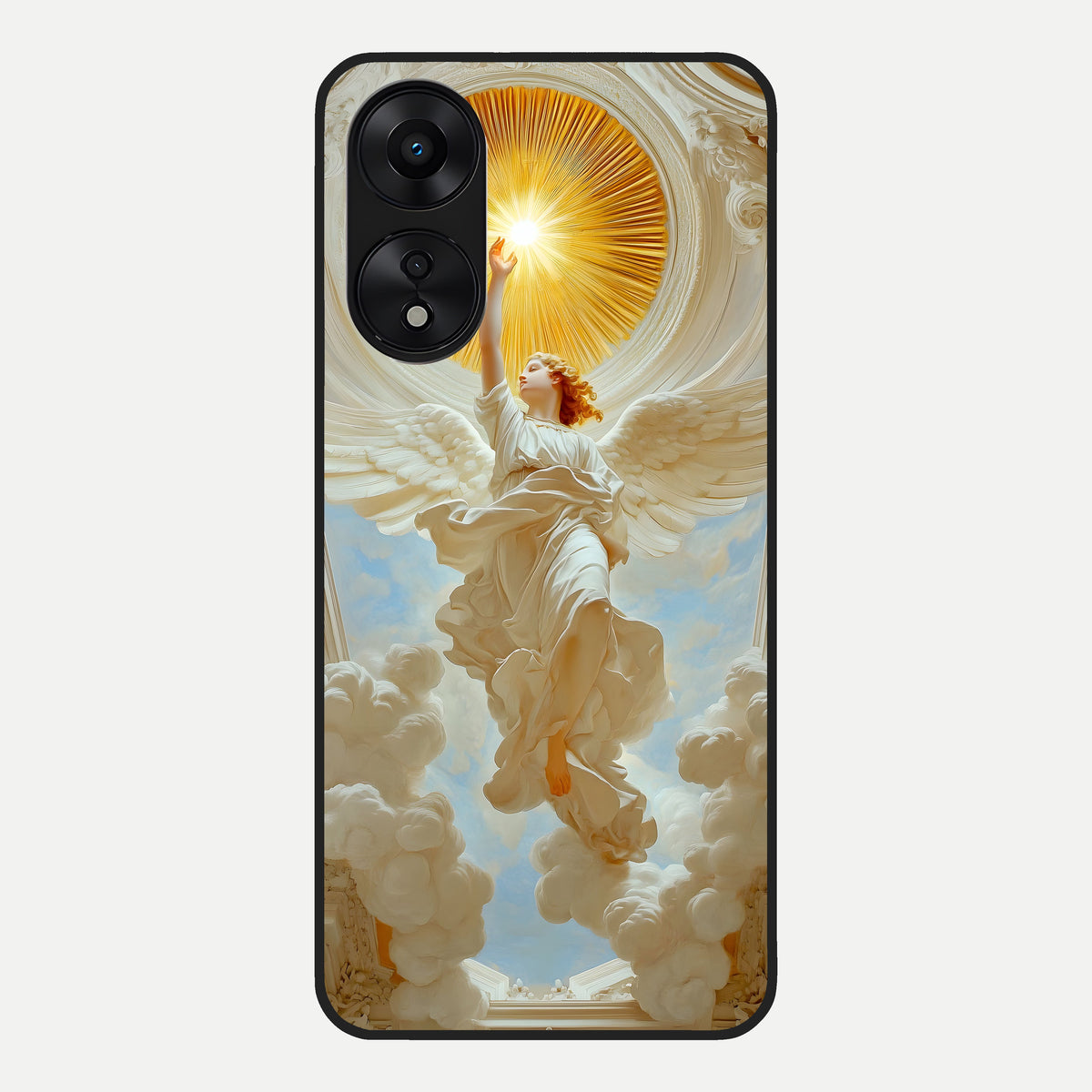  Divine Light Angel Glass Case For Oppo A78 5G back cover – full design glossy printed glass finish