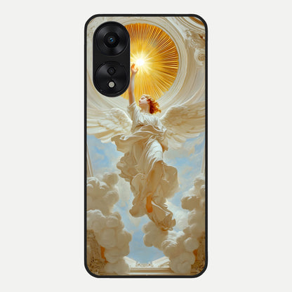  Divine Light Angel Glass Case For Oppo A78 5G back cover – full design glossy printed glass finish