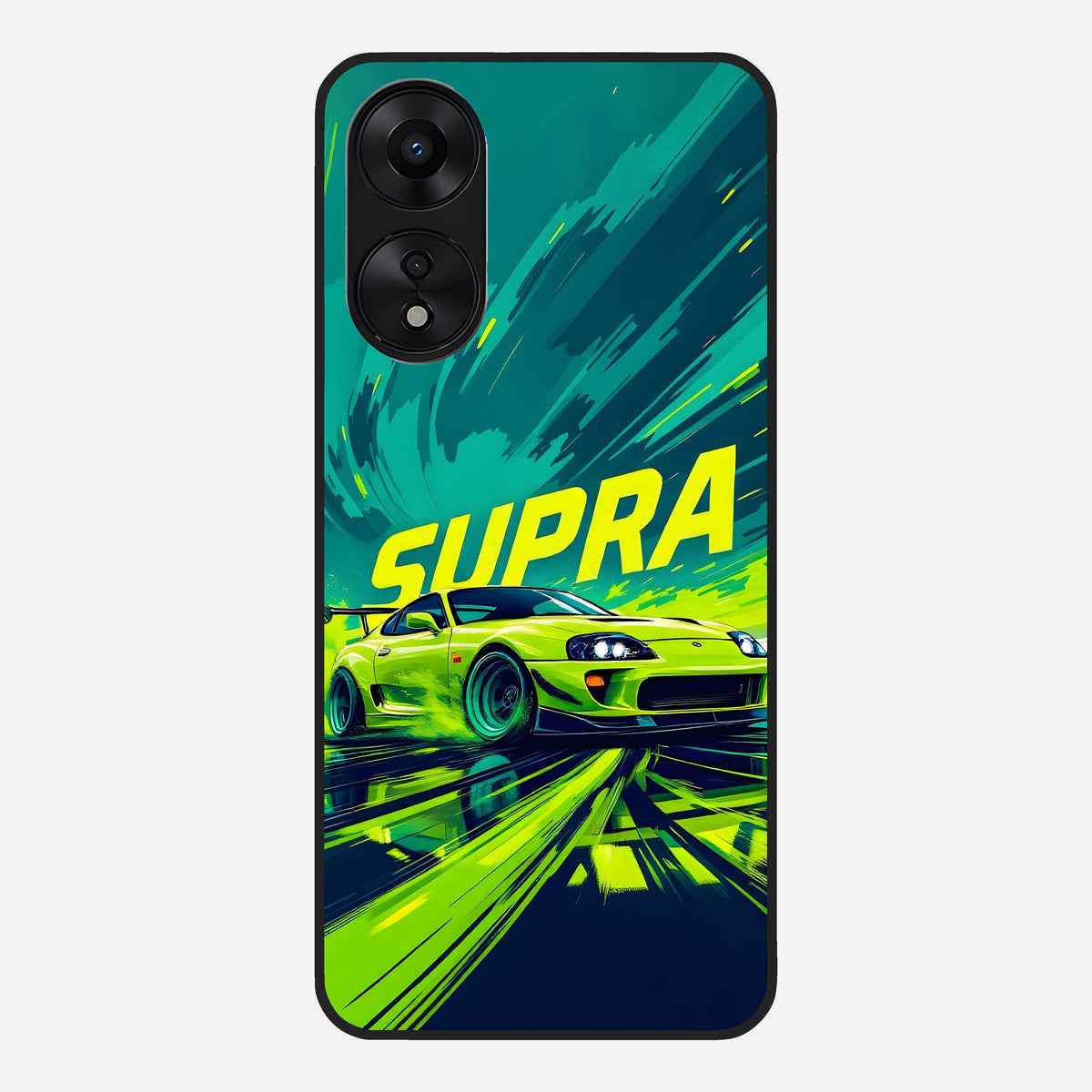  Electric Supra Thunder Glass Case For Oppo A78 5G back cover – full design glossy printed glass finish