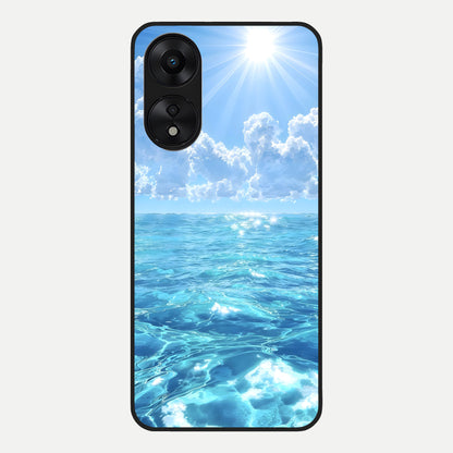  Endless Ocean Horizon Glass Case For Oppo A78 5G back cover – full design glossy printed glass finish