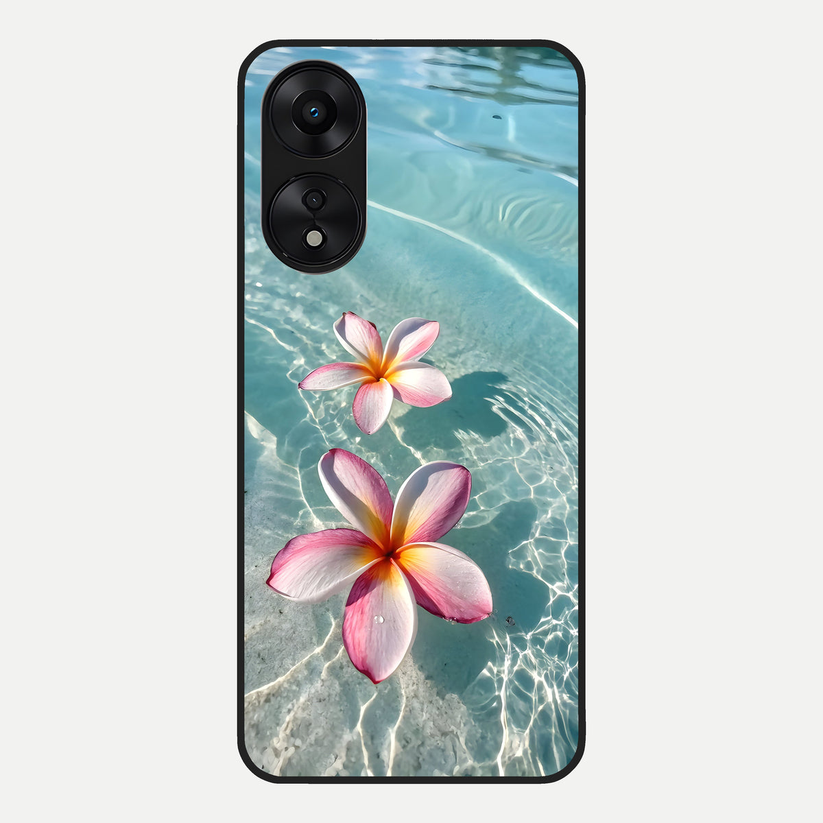  Floating Bloom Bliss Glass Case For Oppo A78 5G back cover – full design glossy printed glass finish
