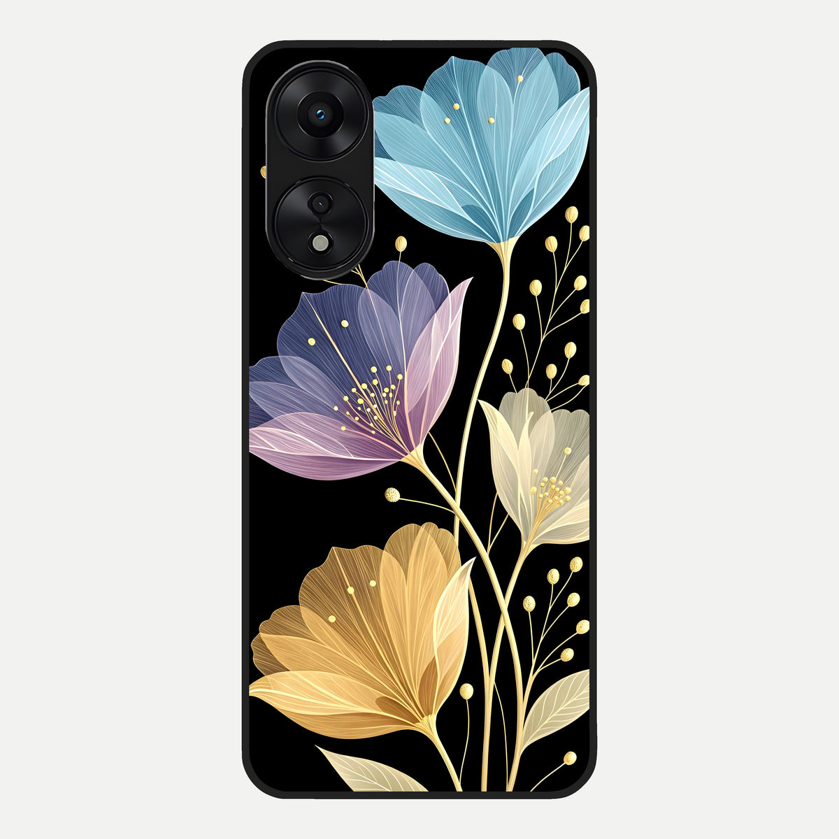  Flower Bloom Glow Glass Case For Oppo A78 5G back cover – full design glossy printed glass finish