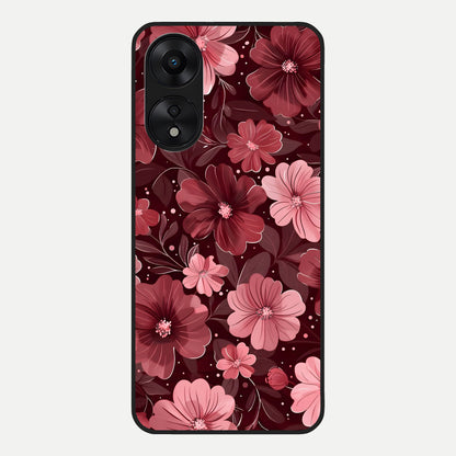  Flower Blush Bloom Glass Case For Oppo A78 5G back cover – full design glossy printed glass finish