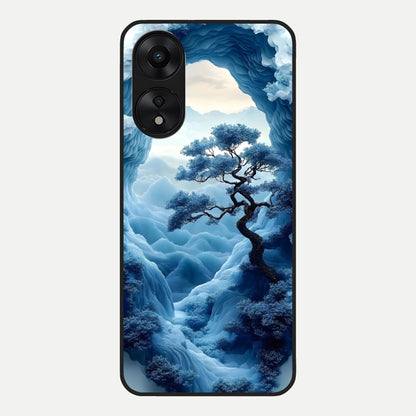  Frozen Serenity Gate Glass Case For Oppo A78 5G back cover – full design glossy printed glass finish