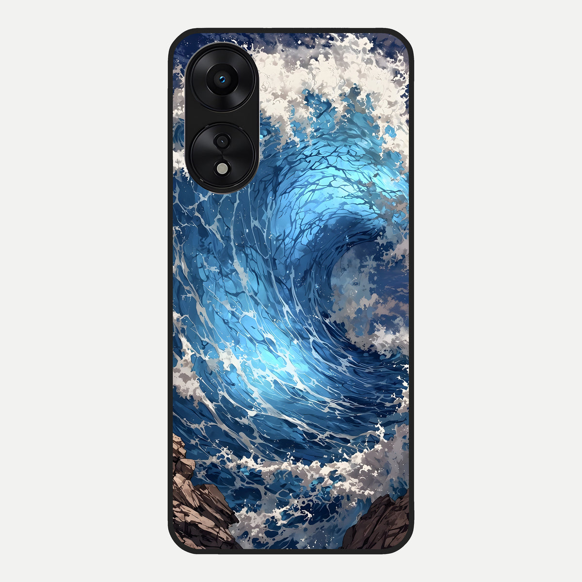  Giant Ocean Wave Glass Case For Oppo A78 5G back cover – full design glossy printed glass finish
