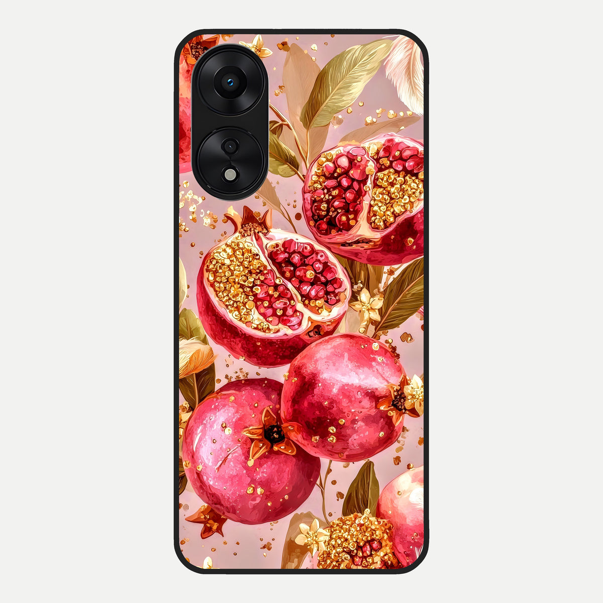  Golden Bloom Glow Glass Case For Oppo A78 5G back cover – full design glossy printed glass finish