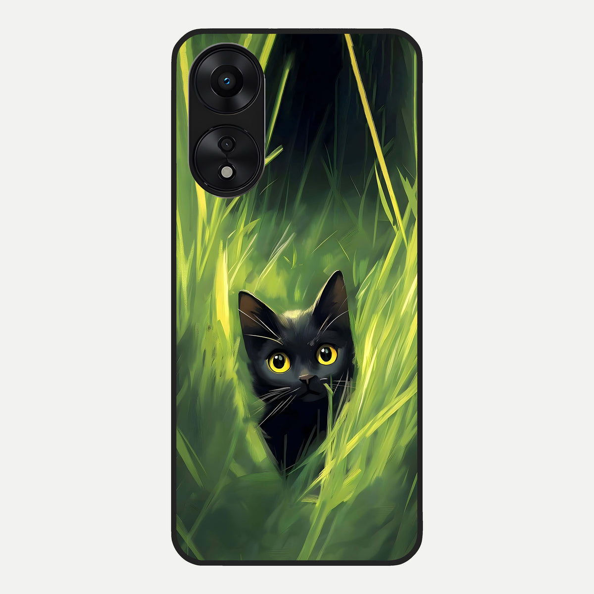  Hidden Cat Whisper Glass Case For Oppo A78 5G back cover – full design glossy printed glass finish