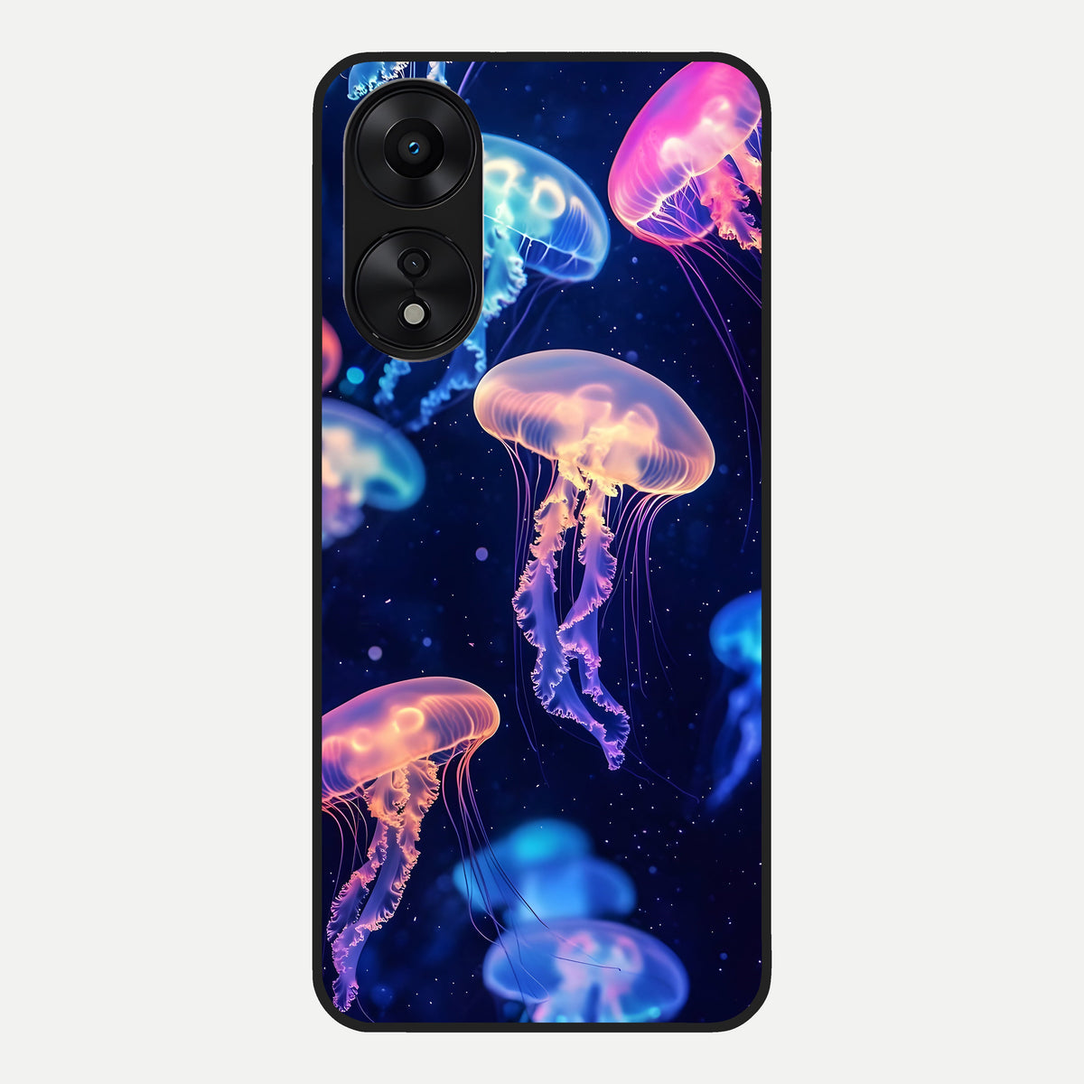  Jellyfish Pattern Glass Case For Oppo A78 5G back cover – full design glossy printed glass finish