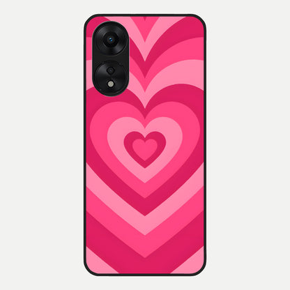  Layered Love Hearts Glass Case For Oppo A78 5G back cover – full design glossy printed glass finish