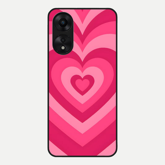  Layered Love Hearts Glass Case For Oppo A78 5G back cover – full design glossy printed glass finish