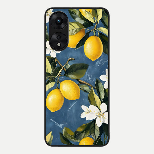  Lemon Dream Garden Glass Case For Oppo A78 5G back cover – full design glossy printed glass finish