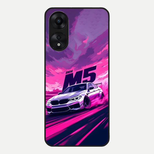  MS Neon Car Glass Case For Oppo A78 5G back cover – full design glossy printed glass finish
