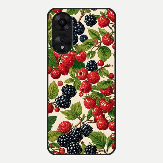  Mixed Berry Collage Glass Case For Oppo A78 5G back cover – full design glossy printed glass finish