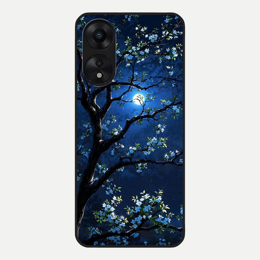  Mystic Floral Night Glass Case For Oppo A78 5G back cover – full design glossy printed glass finish