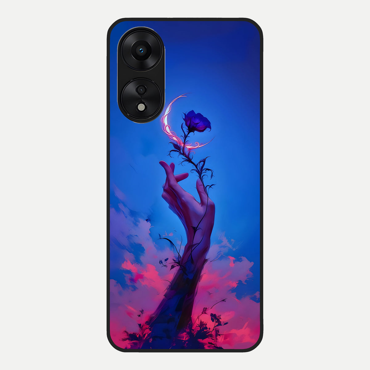  Mystic Hand Glass Case For Oppo A78 5G back cover – full design glossy printed glass finish