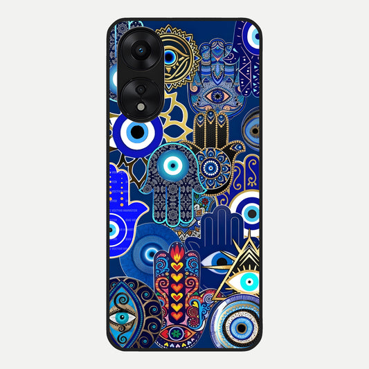  Mystic Palm Guard Glass Case For Oppo A78 5G back cover – full design glossy printed glass finish