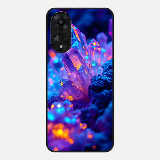  Neon Aura Shards Glass Case For Oppo A78 5G back cover – full design glossy printed glass finish