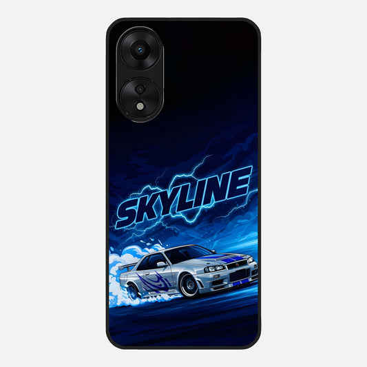  Neon Drift Beast Glass Case For Oppo A78 5G back cover – full design glossy printed glass finish